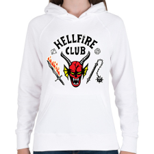 PRINTFASHION Hellfire Club (Sötét pólóra is) - Női kapucnis pulóver - Fehér női pulóver, kardigán