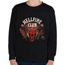 PRINTFASHION Hellfire Club - Stranger Things - Gyerek pulóver - Fekete gyerek pulóver, kardigán