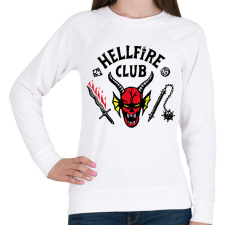 PRINTFASHION Hellfire Club - Stranger Things - Női pulóver - Fehér női pulóver, kardigán