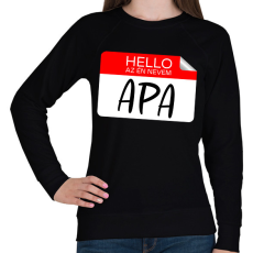 PRINTFASHION Hello az én nevem apa - Női pulóver - Fekete