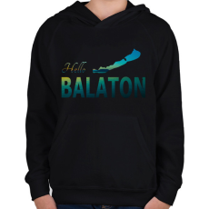 PRINTFASHION hello balaton - Gyerek kapucnis pulóver - Fekete