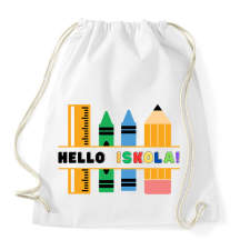 PRINTFASHION Hello Iskola - Sportzsák, Tornazsák - Fehér tornazsák