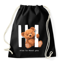 PRINTFASHION Hello maci - Sportzsák, Tornazsák - Fekete tornazsák