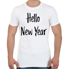 PRINTFASHION Hello New Year - Férfi póló - Fehér férfi póló