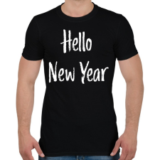 PRINTFASHION Hello New Year - Férfi póló - Fekete férfi póló