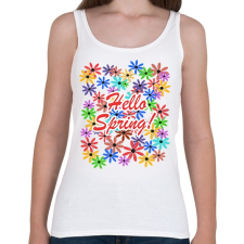 PRINTFASHION Hello Spring - Női atléta - Fehér női trikó