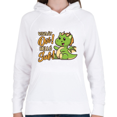 PRINTFASHION Helló suli! - Kis sárkány - Női kapucnis pulóver - Fehér