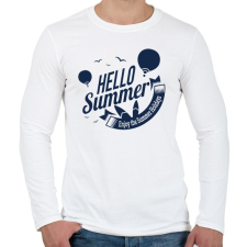 PRINTFASHION Hello Summer - Férfi hosszú ujjú póló - Fehér férfi póló