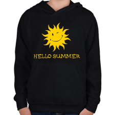 PRINTFASHION HELLO SUMMER - Gyerek kapucnis pulóver - Fekete gyerek pulóver, kardigán