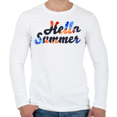 PRINTFASHION Hello Summer / Hello Nyár - Férfi hosszú ujjú póló - Fehér