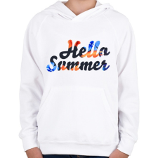 PRINTFASHION Hello Summer / Hello Nyár - Gyerek kapucnis pulóver - Fehér gyerek pulóver, kardigán