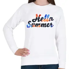 PRINTFASHION Hello Summer / Hello Nyár - Női pulóver - Fehér női pulóver, kardigán