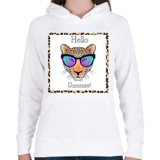 PRINTFASHION Hello Summer - Női kapucnis pulóver - Fehér