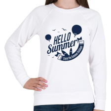 PRINTFASHION Hello Summer - Női pulóver - Fehér női pulóver, kardigán