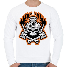 PRINTFASHION Hellride - Férfi pulóver - Fehér férfi pulóver, kardigán