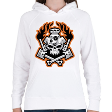 PRINTFASHION Hellride - Női kapucnis pulóver - Fehér