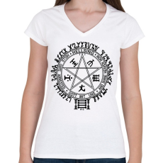 PRINTFASHION Hellsing logo - Női V-nyakú póló - Fehér