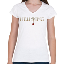 PRINTFASHION Hellsing logo - Női V-nyakú póló - Fehér női póló