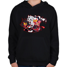 PRINTFASHION helluva boss #3 - Gyerek kapucnis pulóver - Fekete gyerek pulóver, kardigán