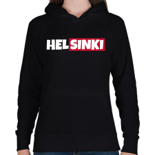 PRINTFASHION HELSINKI - Női kapucnis pulóver - Fekete női pulóver, kardigán