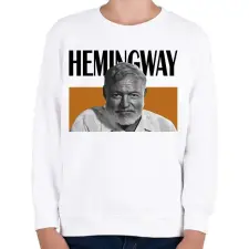 PRINTFASHION Hemingway - Önarckép - Gyerek pulóver - Fehér gyerek pulóver, kardigán
