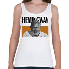 PRINTFASHION Hemingway - Önarckép - Női atléta - Fehér női trikó