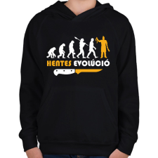 PRINTFASHION Hentes evolúció - Gyerek kapucnis pulóver - Fekete gyerek pulóver, kardigán