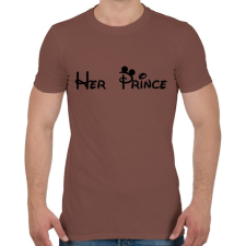 PRINTFASHION Her Prince - Férfi póló - Mogyoróbarna férfi póló