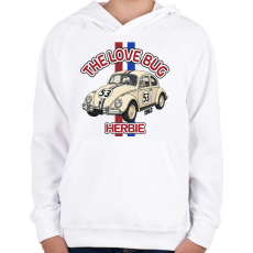 PRINTFASHION Herbie  - Gyerek kapucnis pulóver - Fehér