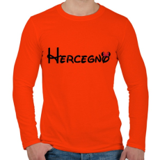 PRINTFASHION Hercegnő fekete felirat - Férfi hosszú ujjú póló - Narancs