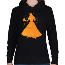 PRINTFASHION Hercegnő - Női kapucnis pulóver - Fekete