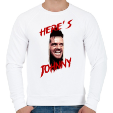 PRINTFASHION Here's Johnny - Férfi pulóver - Fehér