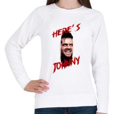 PRINTFASHION Here's Johnny - Női pulóver - Fehér női pulóver, kardigán