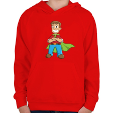 PRINTFASHION Hero - Gyerek kapucnis pulóver - Piros gyerek pulóver, kardigán