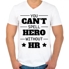 PRINTFASHION Hero without HR - Férfi V-nyakú póló - Fehér férfi póló
