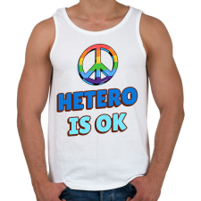 PRINTFASHION HETERO IS OK - Férfi atléta - Fehér atléta, trikó