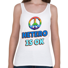 PRINTFASHION HETERO IS OK - Női atléta - Fehér női trikó