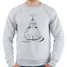 PRINTFASHION Hétfő cica - Férfi pulóver - Sport szürke férfi pulóver, kardigán
