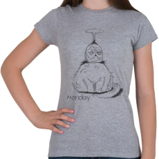 PRINTFASHION Hétfő cica - Női póló - Sport szürke