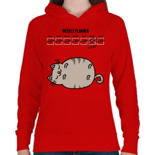 PRINTFASHION Heti feladat - Női kapucnis pulóver - Piros női pulóver, kardigán