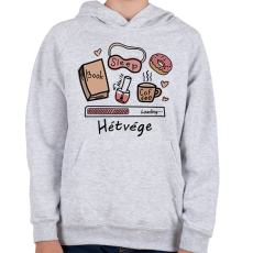 PRINTFASHION Hétvége Loading... - Gyerek kapucnis pulóver - Sport szürke