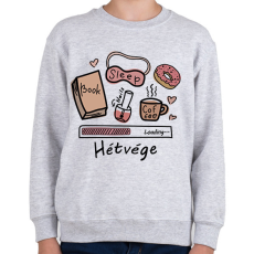 PRINTFASHION Hétvége Loading... - Gyerek pulóver - Sport szürke