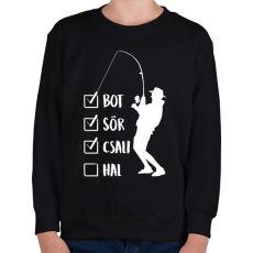 PRINTFASHION Hétvégi horgászat - Gyerek pulóver - Fekete