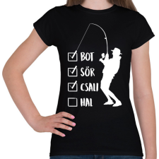 PRINTFASHION Hétvégi horgászat - Női póló - Fekete női póló