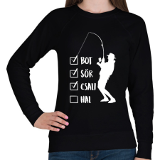 PRINTFASHION Hétvégi horgászat - Női pulóver - Fekete női pulóver, kardigán