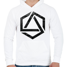 PRINTFASHION Hexagonal 3 - Férfi kapucnis pulóver - Fehér férfi pulóver, kardigán