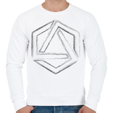 PRINTFASHION Hexagonal 4 - Férfi pulóver - Fehér férfi pulóver, kardigán