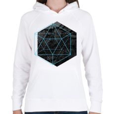 PRINTFASHION Hexagonal - Női kapucnis pulóver - Fehér