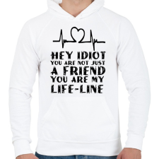 PRINTFASHION Hey idiot - Férfi kapucnis pulóver - Fehér férfi pulóver, kardigán