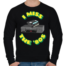 PRINTFASHION Hiányoznak a 80-as évek - Férfi pulóver - Fekete férfi pulóver, kardigán